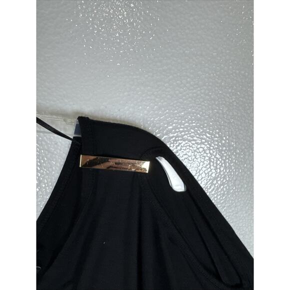 CABLE & GAUGE BLACK 3/4 LENGTH SLEEVE BAND WAISTED TOP SIZE MEDIUM - Picture 3 of 12